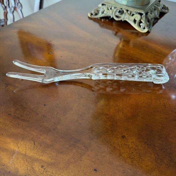 Vintage Anchor Hocking WEXFORD Pattern GLASS Fork for Serving - Picture 3 of 10